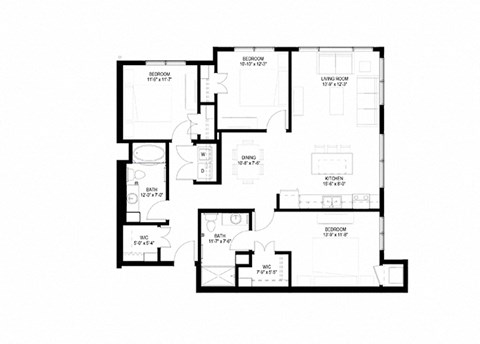 3 Bedroom Floor Plan at The Legends of Spring Lake Park 55+ Living, Spring Lake Park, 55432